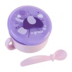 Bol 2 in 1 pentru snackuri cu lingurita, mov, U-Grow - Image 2