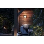 Aplica LED pentru exterior Philips Drosera, 12W (83W), 176V, 1200 lm ,lumina calda (2700K), IP44, 74x190mm, Negru - Image 4
