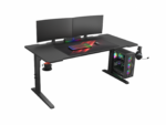 Birou gaming Genesis Holm Modular 160, material lemn/metal, reglabil pe inaltime 70 - 90 cm, iluminare RGB, management cabluri, negru - Image 5