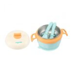 Bol termic , lingurita si furculita , baza antialunecare, blue, U-Grow - Image 2