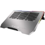 Cooler laptop Tellur Shade, pentru laptpori cu dimensiunea de 17", 3 ventilatoare, conexiune USB-A sau USB-C plug and play, iluminare RGB LED, gri - Image 3