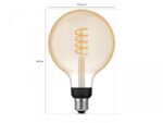 Bec LED inteligent vintage (decorativ) Philips Hue Filament Glob G125 ,Bluetooth, E27, 7W (40W), 550 lm, lumina alba (2200-4500K) - Image 3