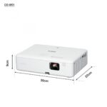 Proiector Epson CO-W01, 3LCD, 3.000 lumeni/ 2.000 Ecomode, WXGA, HD ready, 16:10, lampa 6.000 ore/ 12.000 ore Economy mode, corectie ± 30, zoom 1- 1.35, dimensiune maxima imagine 378", distanta maxima de proiectie 10.4 m, HDMI 1.4, USB 2.0-A, USB 2.0 Type B (Service Only), Kensington lock, boxa 5W