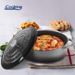 SEMIOALA  FONTA EMAILATA OVALA + CAPAC 37x29x15 CM, 9L MARBLE GREY, COOKING BY HEINNER - Image 5