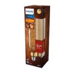 Bec LED vintage (decorativ) Philips Classic Gold Giant T65, EyeComfort, E27, 7W (40W), 470 lm, lumina calda (1800K), dimabil, cu filament, 27.3x6.6cm - Image 2