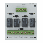 Modul electronic pentru doua usi cu incuietori tip fail-safe cu monitorizare sau buton.