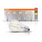 5 Becuri LED Osram Base Classic A, E27, 7W (60W), 806 lm, luminacalda(2700K), cu filament - Image 2