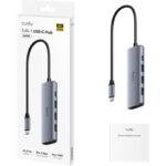 CUDY 5-IN-1 USB Hub, Aluminium housing,1 USB-C 3.0 5Gbps male connecter with 25cm cable, 1x 4K@30Hz HDMI Port, 1x 100W USB-C port for PD Charging, 1 USB-A 3.0 5Gbps Port, 2 USB-A 2.0 Data Ports,  compatible with MacBook, Mac Pro, Mac mini, iMac, Surface Pro, XPS, PC, Flash Drive,