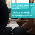 Scaun auto i-Size 100-150 cm , omologare  R129,cu isofix , gri/negru, U-Grow - Image 8
