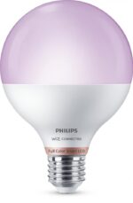 Bec LED RGB inteligent Philips Glob G95, Wi-Fi, Bluetooth, E27,11W(75W), 1055 lm, lumina alba si color (2200-6500K) - Image 2
