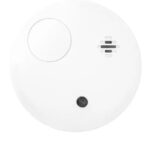 Detector de fum wireless Hikvision DS-PDSMK-E-WE, frecventa operare: 868MHz, criptare: AES-128 Encryption, transmisie in camp deschis: 800m, alarma sonora: ≥ 85 dB @ 3 m, alimentare pe baterie ( Non Replaceable CR17450 x 1pcs), durata medie a bateriei in standby 10 ani, montaj pe tavan, dimensiuni