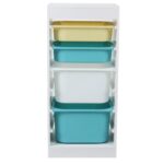 Raft depozitare cu 4 cosuri colorate, U-Grow