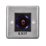 Buton de iesire cu infrarosu, incastrabil, ND-EB15-1; Iesirecontact:NO/NC; Icon: hand; LED stare Bi-color: albastru- verde;Distanta actionare: 5-15cm; Dimensiuni: (L x W x H)86 x 86 x 25mm;