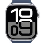 Apple Watch Series 10 GPS 46mm Silver Aluminium Case with Denim Sport Band - S/M