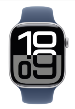 Apple Watch Series 10 GPS 46mm Silver Aluminium Case with Denim Sport Band - S/M