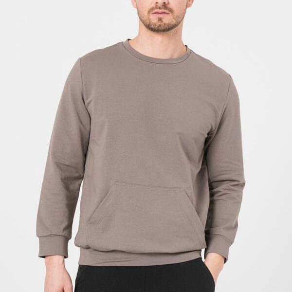 BLUZA COTON CASUAL BARBATI TAUPE-L