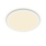 Plafoniera LED Philips Superslim CL550, 3 trepte de intensitate, 15W ,1300 lm, lumina calda (2700K), IP44, 25cm, Alb