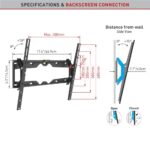 Suport TV de perete Barkan, pentru ecrane de pana la 13" - 65", greutate maxima suportata 36kg, distanta fata de perete 80mm - 205mm, VESA max. 400x400 mm, negru - Image 3