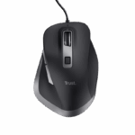 Mouse Trust Fyda cu fir, optic, interfata USB 2.0 rezolutie maxima 5000 DPI, 6 butoane, negru