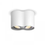 Spot LED Dublu Philips Hue Pillar, Bluetooth, 2xGU10, 2x5W, 700 lm ,lumina alba (2200-6500K), IP20, 19.3x10.3cm, Metal, Alb, Intrerupatorcu variator inclus