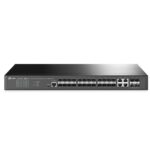 "JetStream™ 24-Port SFP L2+ Managed Switch with 4 10GE SFP+ Slots PORT: 20× Gigabit SFP Ports, 4× Gigabit SFP/RJ45 Combo Ports, 4× 10G SFP+ Slots, RJ45/Micro-USB Console Port SPEC: 1U 19-inch Rack-mountable Steel Case FEATURE: Integration with JetStream™ SDN Controller, Static Routing, OAM, sFlow