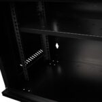 CABINET 19″ SPACER 9U 500x400mm, fixare pe perete, Flatpack (dezasamblat), Black, usa sticla cu blocare, panouri detasabile, otel 1mm, sarcina maxima 25Kg - Image 4