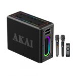 Boxa portabila Akai cu 2 micfrofoane wireless IPX6-80W - Image 4