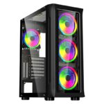 Carcasa SPACER SPCS-GC-SHIELD, RGB, Mid Tower, Black