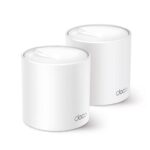 TP-Link AX3000 whole home mesh Wi-Fi 6 System, Deco X50(2-pack);  Standarde Wireless: IEEE 802.11ax/ac/n/a 5 GHz, IEEE 802.11ax/n/b/g 2.4 GHz, 3 LAN/WAN Gigabit Ethernet Ports, 1 GHz Dual-Core CPU, 2 x internal antennas per Deco unit, 2402 Mbps (5 GHz), 574 Mbps (2.4 GHz).