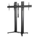 Stand mobil dublu B-Tech 56-65" 2m, negru