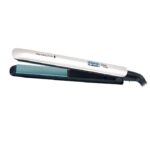 Placa de indreptat parul Shine Therapy S8500, Placi late, Invelis ceramic cu Ulei de Argan si Vitamina E, 150-235ºC, Alb