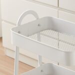 Carucior pentru depozitare cu 3 rafturi - Alb - Image 5