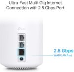 TP-Link AX6000 whole home mesh Wi-Fi 6 System, Deco X80(3-pack); Dual- Band, Standarde Wireless: IEEE 802.11ax/ac/n/a 5 GHz, IEEE 802.11ax/n/b/g 2.4 GHz, viteza wireless: 5 GHz: 4804 Mbps, 2.4 GHz: 1148 Mbps, Locuințe cu 4-7+ camere, 4×4 MU-MIMO, interfata: 1× Port de 2.5 Gbps + 2× Porturi Gigabit. - Image 4