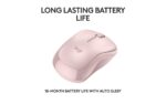 Mouse Wireless Logitech MK240 Silent Wireless, 1000 dpi, Roz - Image 4