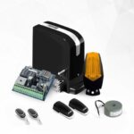 Kit automatizare poarta culisanta Motorline BRAVO500, 500 Kg, 7 m; Putere: 120W; Alimentare: 230 Vac 50 Hz; Rotatii motor: 55 RPM; Greutate maxima suportata: 500 Kg; Distanta actionare: 25 m; Viteza: 0.16 m/s; Protectie termica: 120°C; Grad de protectie: IP44; Pachetul contine: 1 x Motor BRAVO524 -