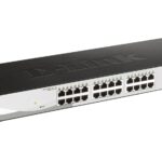 D-link 26-Port Gigabit Smart Switch with 2 SFP ports, DGS-1210-26; 24 x 10/100/1000Mbps Auto-Negotiating Ports; 2 x Combo 1000BaseT/Mini-GBIC SFP ports; Advance power saving features; Fanless design; Half-/Full- Duplex, auto-negotiation, Auto MDI/MDIX; IEEE 802.3x Flow Control; 802.3ad Link