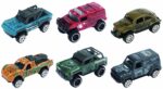 MACHETA DIE CAST, SET 6 CAMIONETE 1/64, 7.5 CM, DIVERSE MODELE SI CULORI- GRI, ALBASTRU, ROSU, VERDE, BLEU, ALB, VERDE INCHIS, MARO, PORTOCALIU, GRI INCHIS - Image 3