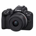 Aparat foto Canon Eos R50 BLACK KIT + Obiectiv RF-S18-45mm F4.5-6.3 IS STM, mirrorless, 24.2 Megapixeli, Procesor Digic X, Montura RF, Senzor APS-C 22.3 x 14.9mm, Aspect 3:2, Focalizare: Dual Pixel CMOS AF II,  100 % pe orizontală şi 100 % pe verticală (selectare automată), 90 % pe orizontală