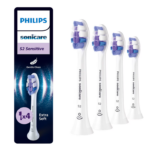 Rezerve PHILIPS Sonicare Sensitive HX6054/87, Pachet de 4 capete de periere, Standard, Click-on, Sincronizarea modurilor BrushSync, Alb, L x A x I (mm) 25.7x60x230.5