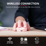 Mouse Wireless Trust Puck, 1600 dpi, Roz - Image 3