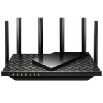 TP-LINK AX5400 Dual-Band Gigabit WI-FI6 Router, ARCHER AX72 PRO, Standarde wireless: IEEE 802.11ax/ac/n/a 5 GHz, IEEE 802.11ax/n/b/g 2.4 GHz, Viteze wireless: 5 GHz: 4804 Mbps (802.11ax, HE160), 2.4 GHz: 574 Mbps (802.11ax), Acoperire: 3 camere, 6 x antene externe, 4×4 MU-MIMO, OFDMA, Mod router