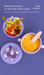 Bol 2 in 1 pentru snackuri cu lingurita, mov, U-Grow - Image 6