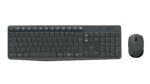 Kit Tastatura + mouse wireless Logitech MK235, interfata USB, distanta de operare pana la 10m, 100 taste, rezolutie mosue 1000 DPI, gri