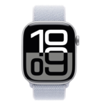Apple Watch Series 10 GPS + Cellular 46mm Silver Aluminium Case with Blue Cloud Sport Loop