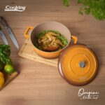 SEMIOALA ALUMINIU TURNAT + CAPAC 26x12.5 CM,5.8L, NICOLAI TAND, ORIGINI, COOKING BY HEINNER - Image 6