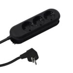 Prelungitor Bachmann SMART 3xCEE7/3,fara intrerupator, lungime cablu 1.5m, H05VV-F 3G1.5 negru nedemontabil
