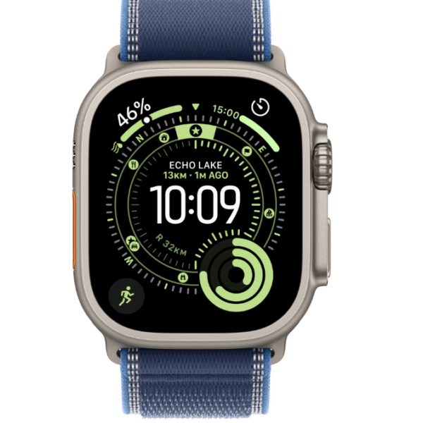 Apple Watch Ultra 3 GPS + Cellular 49mm Natural Titanium Case with Blue/Bright Blue Trail Loop - S/M