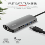 Hub USB Trust Dalyx, 7 porturi USB-C, negru - Image 7