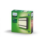 Aplica LED pentru exterior Philips Petronia, 12W (83W), 1200 lm, luminacalda (2700K), IP44, 190x190x53mm, Antracit - Image 4