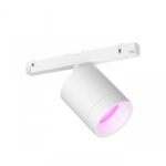Spot LED RGB Philips Hue Perifo, Bluetooth, control vocal, 24V, 5.3W, 490 lm, lumina alba si color (2000-6500K), IP20, 12.8x17.7x6.7cm, Metal, Alb